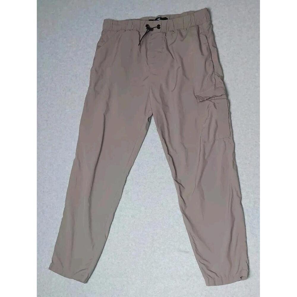 Hollister Crop Taper Jogger Pants Womens M Grey Gray Sports